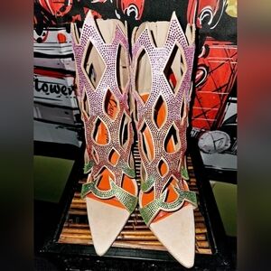 Cape Robbin Multicolor Cutout Sequin Boots